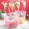 Tazas desechables pajitas 10pcs creativos navidad cristal bola transparente portátil mousse caja redonda de pastel ensalada fruta para hornear bricolaje