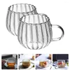 Mokken 2 PCS Giant Coffee Glass Pumpkin Cups Drink Fashionable Clear Cocktail Transparant Juice Water Multifunction Office