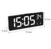 Controle de voz Digital Clock Temperature Temperature Dual Alarm Snooze Desktop Table Clock Night Modo 12/24H LED Relógio Relógio Relógio 240512