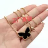 Collier de créateur Vanca Luxury Gold Chain High Version Collier Butterfly Collier Femelle Collier Silver Rose Gold Lock Bone Chaîne Fritillaria Red Jade Marrow