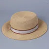 Basker designer naturlig Panama mjukformad stråhatt sommar kvinnor/män breda brim strand sol mössa uv skydd fedora födelsedagspresent