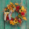Decorative Flowers Fall Wreaths For Front Door Reusable Wreath Thanksgiving Clebration Indoor Outdoor Seasonal Decor Farmhouse