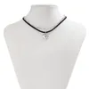 Choker retro Koreaans zwart fluwelen touwketen mode mode creatief metaal hart korte ketting dames esthetische sieraden