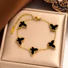 Collier de créateur Vanca Luxury Gold Chain Butterfly Bracelet Femelle Design Bracelet Fashion Bijoux Simple and Volyletle QDPL