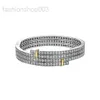 Desginer TiffanyJewelry Bracelet S925 STERLING SILVER T HOME Eシリーズ4列ダイヤモンドブレスレットフルダイヤモンドハイエンドグランドファッションスタイルライトラグジュアリーと汎用性