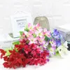 Dekorativa blommor som säljer 1st lily rosa silkebukett Peony Artificial Flower 7 Big Head Bride Wedding Home Decoration Artifi