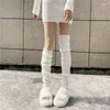 Donne calzini lolita Long lana a maglia Copertina di copertura calda Y2K Autunno inverno Crochet stivale polsini calze