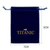 Colliers pendentifs Titanic Movie Heart of the Ocean Chain Pretty Royal Blue Big Crystal Collier pour femmes 18 "Velvet Sac