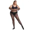 Women Socks Elastic Oversized Sexy Fishnet Pantyhose Tights Women's Mesh Stocking Hollow Stretch Tight Black Lace Stockings Plus Size XXXXXL