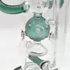 Pipe d'eau en verre en verre turcelaire 12 pouces en tête de gréement Bong Dab Recycler Neo Fab Slit Hub Bongs Smoke Pipes 14,4 mm Bol régulier portable entrepôt américain