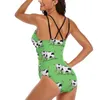 Swimwear pour femmes mignonnes Cow Imprime de maillot de bain Cartoon Ferme de bain en un morceau de bain sexy moderne de maillot de bain rave moderne grande taille