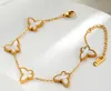 Collier de créateur Vanca Luxury Gold Chain Design Butterfly Fritillaria Lucky Five Flower Bracelet Collier Boucles d'oreilles 18K