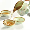 Ensembles de théâtre de thé Chinois Celadon Set Lotus Pattern Home Office Decor Exquis