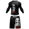 メンズトラックスーツコーディランディンラッシュガードスウェットシャツMMA Tシャツ+パンツショーツ4PCS/セットブラジルのグラブジュジュツBJJボクシングジャージーQ2405010