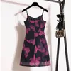 Casual Dresses Women Sling Summer Female O Neck Sleeveless Large Size 4XL Elegant A Line Vintage Butterfly Printed Pleated Sexy Vestido