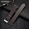 Titta på band Remzeim Womens Watch Strap 16mm 18mm 20mm 22mm 24mm Leather Watch Strap Quick Release Brown Black Replacement Strap Q240510