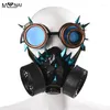 Forniture per feste Steampunk Retro Glasses Maschere e Goggles Gothic Cos Stage Props Personality Anti-Fog Mask Mask Punk Blue Rivet