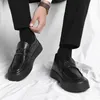 Casual Shoes Genuine Leather Business Oxford Mens Breathable Rubber Formal Dress Male Office Soft Sole White Thick Soled Loafers