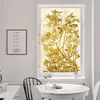 Оконные наклейки на индивидуальное размер стеклянная пленка пленка арт золотой дерево непрозрачный самоклеящий