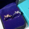 Bracciale Desginer Tiffanyjewelry avvolto nel nome dell'amore e abbinato a un anello abbinante di coppie t home co kont anello nodo minimalista di San Valentino regalo