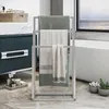Ящики для хранения 3-уровневой металлический металлический отдельно стоящий полотенце для ванной комнаты стойки против роста стальной держатель легкий сборщик стильный дизайн пространство