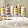 Tazze usa e getta cannucce 50 pezzi di alta qualità gelati creativi torta di frutta in plastica a forma di cuore rotondo a forma di dessert da forno tazza