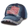 Fashion Flag Flag American Cowboy Retro Designer Diamond Sadded Paped Cap a réglable de voyage de voyage en plein air 0426 S