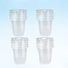 Tass jetables pailles 60pcs en plastique épaississer les fournitures de fête de tasse à boire transparente pour le restaurant de bar