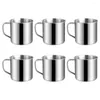 Wijnglazen 6 pc's Kinderloze stalen waterbekers Cups voor kinderen Peuter Unbreakable Drinking Metal Coffee Mok Western Mokken