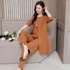 Women's Two Piece Pants VOLALO 5XL Autumn Woman's Tops And Three Pieces Sets O-Neck Full Sleeve Loose Fashion Pullovers