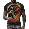 Mexikanischer Schädeltag Herren Grafik T-Shirt Damen Graffiti Kleidung Horror Gothic T-Shirt Modestreet Kleidung Top T-Shirt 240510