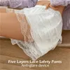 Dames slipje zomer vrouwen kanten schattige meerlagen losse veiligheid panty elastische taille ondergoed broek anti-glare onder rokken