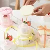 Present Wrap 10 Round French Cake Box Packaging Wedding Party Baking Gift Decoration Portable Transparent Paper Cup Biscuit BoxQ240511