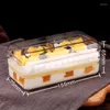 Wegwerpbekers rietjes 10 stks hoogwaardige doorzichtige plastic pp dikke cakebox creatieve verpakking dozen DIY zijn ijspudding dessert met