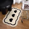 Carpets nordique tufting noir blanc de bain blanc doux coeur mignon coeur de salle de bain pad moquette antidérapante kawaii maison de maison décor