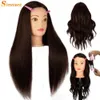 Манекеновые головы 85% подлинные человеческие волосы для женщин -стиля, используемая для обучения профессиональных причесок Косметические головы кукол Стиль Q240510