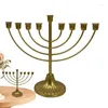 Ljushållare hållare för Hanukkah avtagbar 9 metall menorah ljusstake passar standardljus gåva