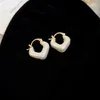 Hoop oorbellen Elegant Simple Pearl Square Ear Buckle Earring For Women Party Jewelry