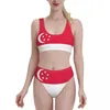 Swimwear féminin Singapour Flag Bikini Summer set en deux pièces de maillot de bain Sport Beachwear pour les femmes