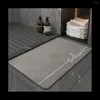 Bath Mats Mat Super Absorbent Quick Drying Non Slip Bathroom Rug Modern Simple Non-Slip Floor Home Diatomite Black