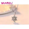 Colliers pendentifs Vente 925 Bijoux en argent sterling blanc / rose cubique Zircon Femmes Snowflake Holiday Gift Collier de mariage