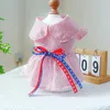 Dog Apparel Breathable Pretty Star Pattern Pet Bowknot Summer Dress Washable Button Closure Supplies