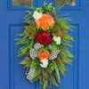 Decorative Flowers Wreath Bells Door Decorations Hanging Outdoor All Year Autumn Season Flower Leopard Print Festival Wall