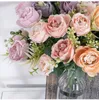 Flores decorativas Rose Rose Artificial Scrapbook Peony Christmas Wedding Party Bouquet para Vas
