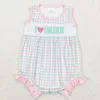 Wholesale Kids born Embroidery One-piece Coverall Bodysuit Baby Girl Toddler Stripes Romper Jumpsuit Clothing 240512