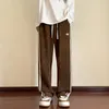 Papte de survêtement à rayures à rayures pour hommes pantalons droits pantalons de la mode Hip Hop Streetwear Harajuku Bottoms décontractés Y2k Vêtements masculins 240430