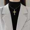 Pendant Necklaces Exquisite Virgin Cross Light Luxurious Temperament Gorgeous Stainless Steel Necklace Womens Versatile Clavicle Chain Titanium