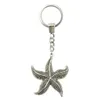 6 pièces Chaîne de clés Femmes Key Rings Keychain Car For Keys Starfish 50x43mm1218288