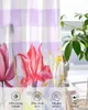 Rideau de fleur aquarelle de printemps papillon tulipe lavande tulle rideaux salon rideaux de fenêtre transparente cuisine moderne voile