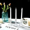 Ljusstakar Crystal Glass Holder Stick Dinner Valentine's Day Romantic Table Candlelight Ornament Candlestick Wedding Decor